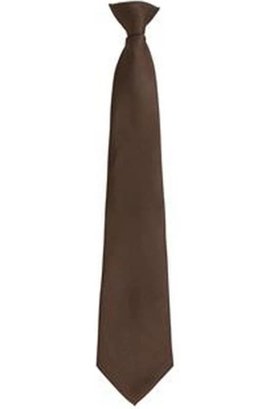 Premier Premier Men Fashion ”ColoursWork Clip On Tie in Brown Brown One Size Male 5055805451422