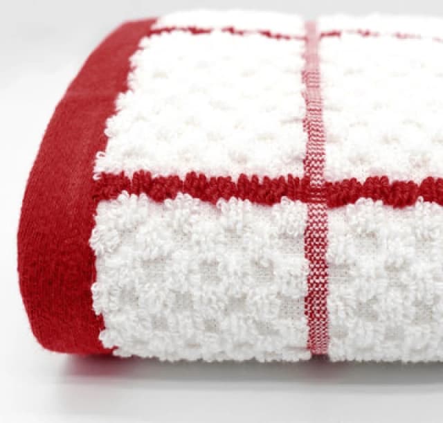 Kitchen Trends Checkered 100% Cotton Pack of 3 Tea Towels, Easy Care in Red Size: 3 Pack Red Unisex 3 Pack