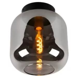 Lucide JOANET - Flush Ceiling Light - Ø25cm - 1xE27 - Smoke Grey