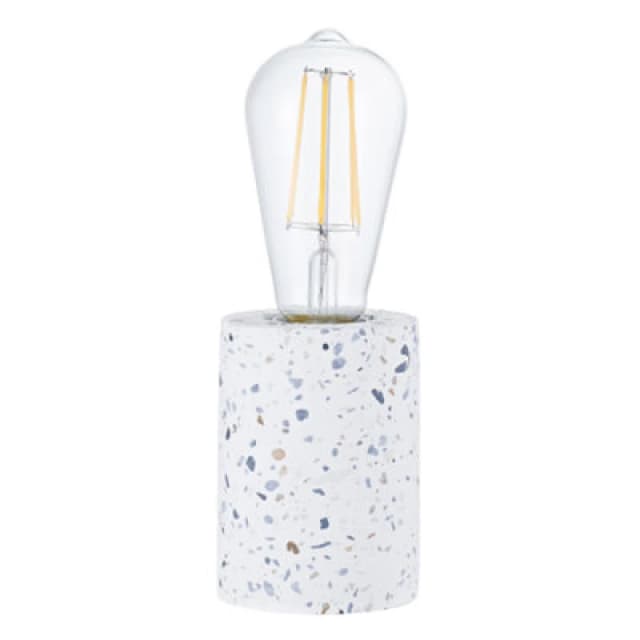 Happy Homewares Modern White Mosaic Concrete Table Lamp For Vintage Industrial Style Light Bulbs