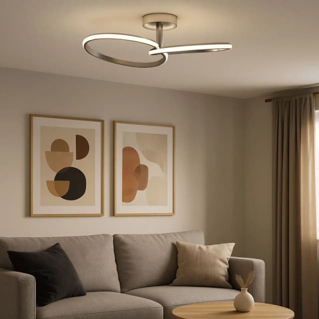 EGLO Eglo Congiunti Chrome Dual LED CCT Modern Ceiling Light in Silver Silver One Size Unisex 9008606357147