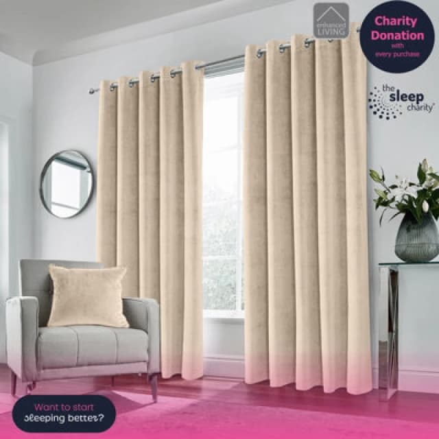 Enhanced Living 100% Blackout Luxury Supersoft Velvet Thermal Eyelet Curtains for Living Room & Bedrooms Cream