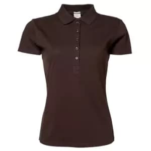 Tee Jays Womens/Ladies Luxury Stretch Short Sleeve Polo Shirt (2XL) (Chocolate)