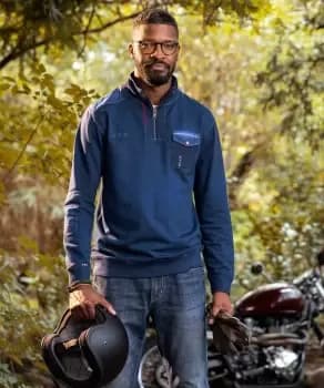 Quarter Zip Pocket Detail Sweatshirt