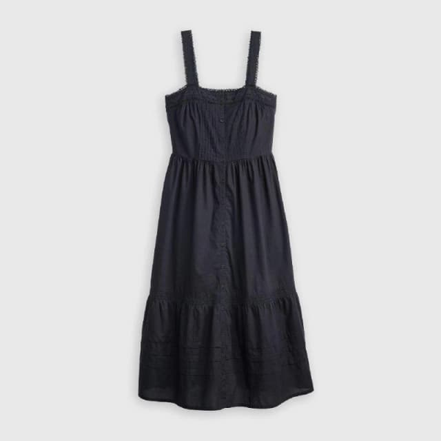 Levis Womens Cici Midi Pinafore Dress Caviar female 8 (XS)