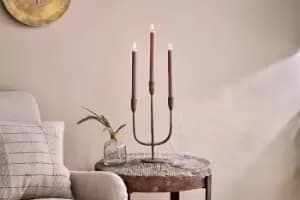 Nkuku Mbata Brass Candelabra Candle Sticks Gold 39 x 22.5 x 10 cm