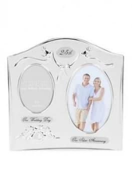 Photo Frame 2Tone S/Plated Double Anniversary - 25Th/40Th/50Th