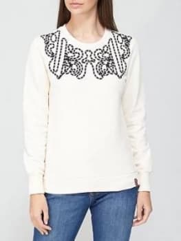 Superdry Bohemian Crafted Sweatshirt - Cream, Size 8, Women