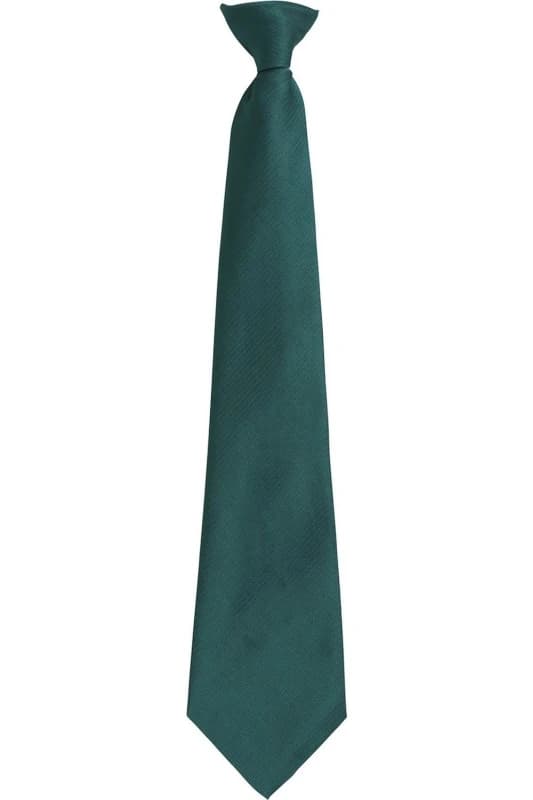 Premier Premier Colours Fashion Plain Clip-On Tie in Bottle Green Bottle Green One Size Unisex 5063470683475