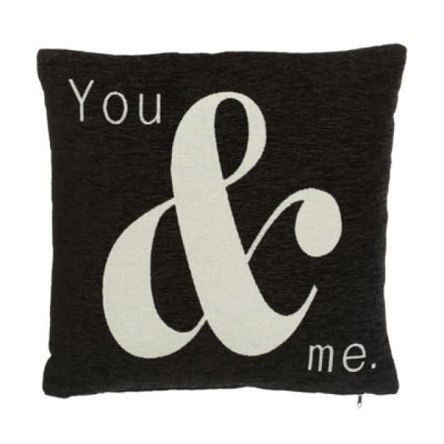 Premier Housewares You & Me Words Cushion Black