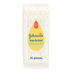 Johnsons Baby Top-to-Toe Washcloths x15 cloths