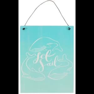 Set Sail Green Metal Sign