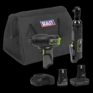 Sealey 2 x 10.8V SV10.8 Series Impact Wrench & Ratchet Wrench Kit