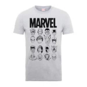 Marvel Multi Heads Mens Grey T-Shirt - L