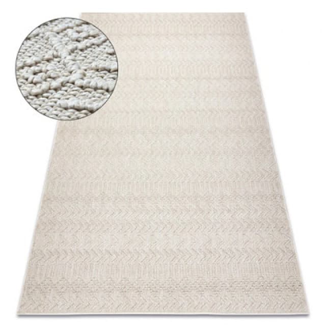 RugsX Carpet Jersey 19243 Cream - Chevron, Structural, Loop Boho 60X100 Cm