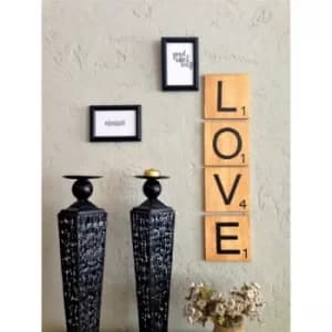 Scrabble Love Brown Decorative Wooden Wall Accessory