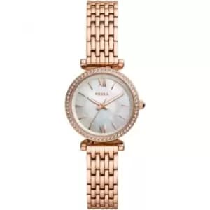 Ladies Fossil Carlie Mini Watch Rose Gold Bracelet