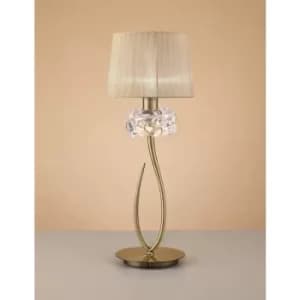 Table lamp Loewe 1 Bulb E27 Big, antique brass with bronze shade