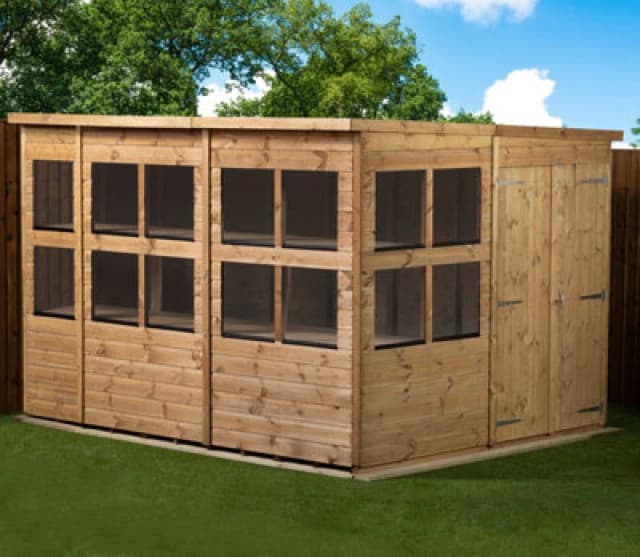 Empire Sheds Empire Pent Potting Shed 10X8 Double Door