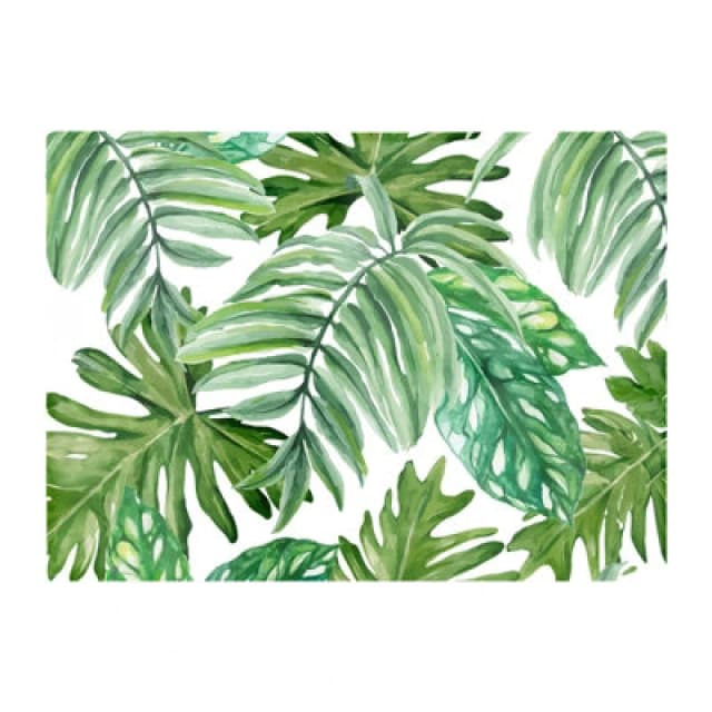 Warren Reed Designer Exotic Rainforest Leaves Glass Chopping Board