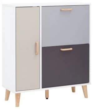Delta Shoe Cabinet - White & Grey