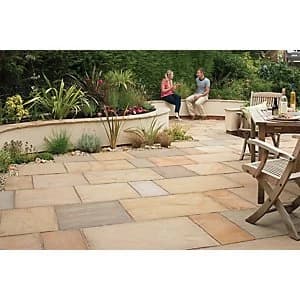 Marshalls Sawn Versuro Smooth Golden 275 x 275 x 22mm Paving Slab Pack of 100