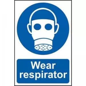 ‘Wear Respirator’ Sign; Self-Adhesive Semi-Rigid