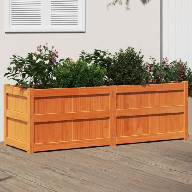 vidaXL Garden Planter Wax Brown 150x50x50cm Solid Wood Pine, Brown 837486