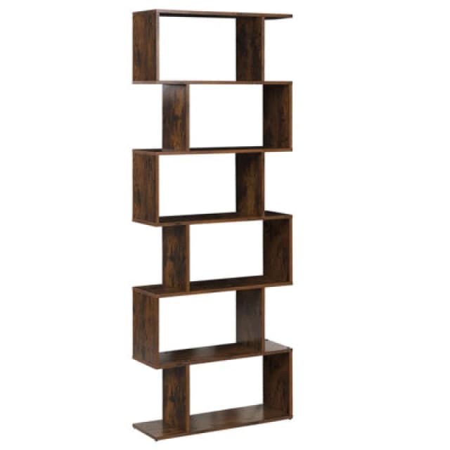 Beliani 6 Tier Bookcase Valdosa 191cm Dark Brown