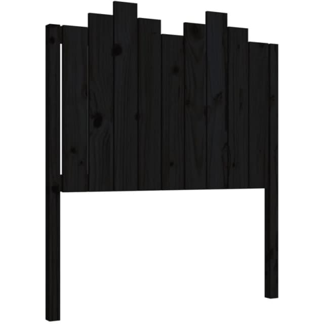 Vidaxl Bed Headboard Black 96X4X110 Cm Solid Wood Pine, Black 818454