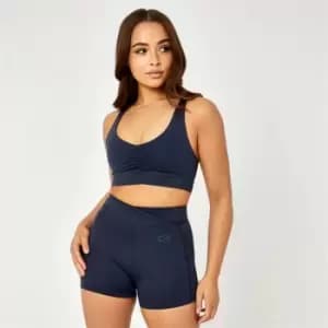 USA Pro x Courtney Black Ruched Balance Sports Bra - Blue