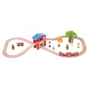 Bigjigs Rail Fire Station Train Set