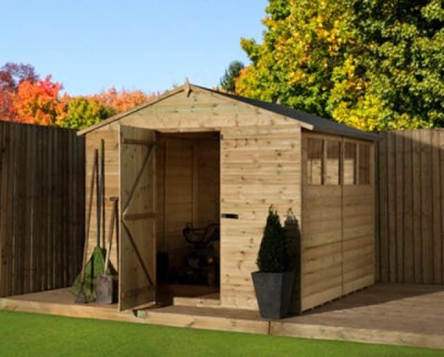 Empire Sheds Empire 9200 Premier Apex Shed Windows 8X9 Pressure Treated Tongue And Groove Wooden Garden Shed (8' X 9' / 8ft X 9ft) (8X9)