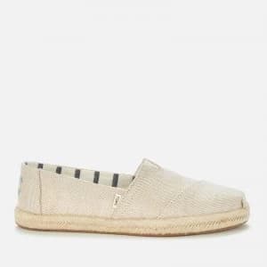 TOMS Womens Pearlised Metallic Alpargata Espadrilles - Natural - UK 3