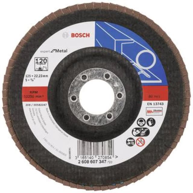 Bosch Accessories Bosch Accessories 2608607347 X551 Flap disc Diameter 125mm Bore diameter 22.33mm Steel 2608607347