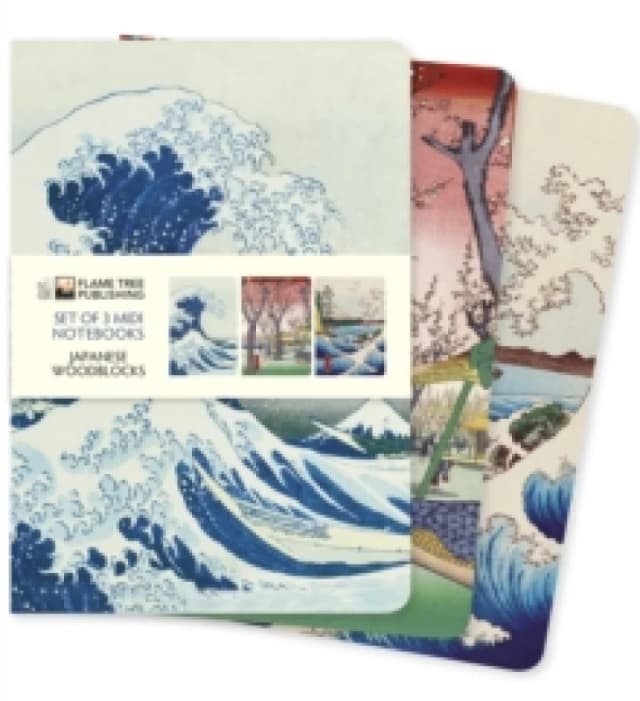 Japanese Woodblocks Set of 3 Midi Notebooks Notebook / blank book