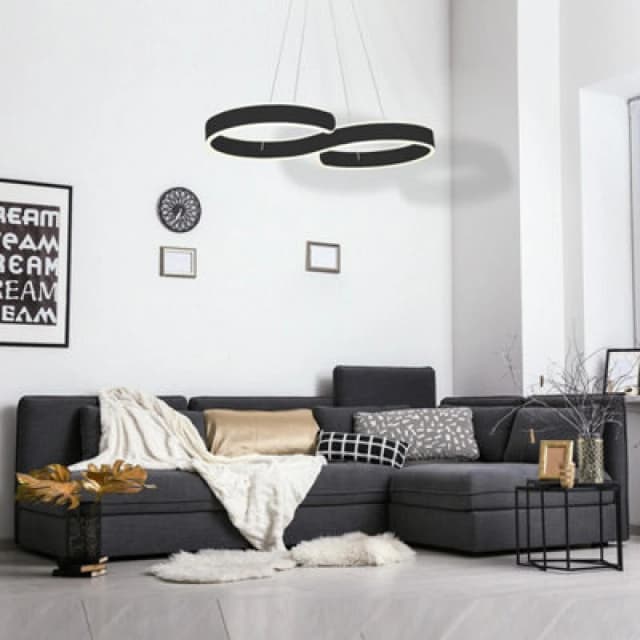 Milagro Infinity Black LED Pendant Light Beautifully Crafted In The Shape Of An Infinity Sign With A 60W Efficient LED Light