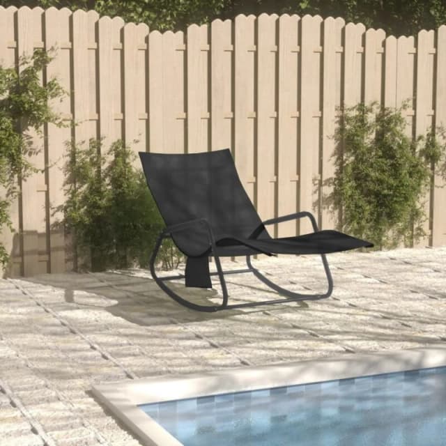 VIDAXL Sun Lounger Steel and Textilene Black Vidaxl 8720286671924