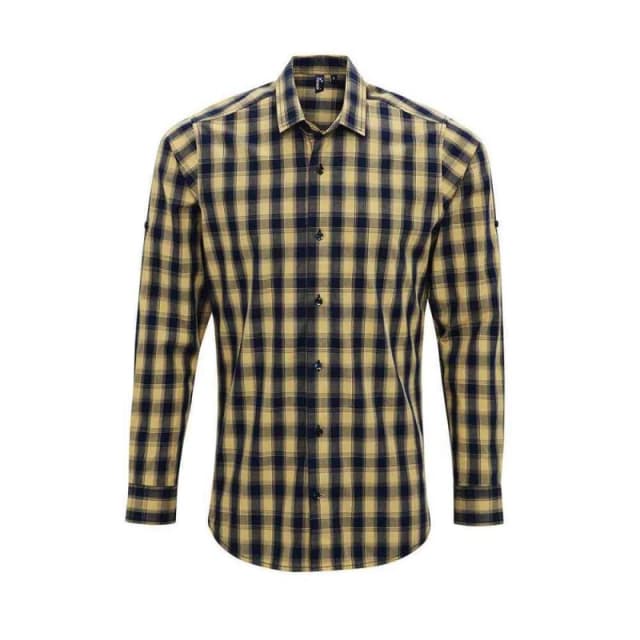 Premier Premier Men Mulligan Checked Cotton Long-Sleeved Shirt Size: Small Multi S Male 5063527876676