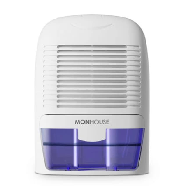 Monhouse Dehumidifier 1500Ml Portable, Compact And Quiet Moisture Absorber - Mini Electric Mould Remover For Home -White/purple