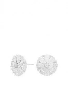 Simply Silver Sterling Silver Cubic Zirconia Fancy Cluster Earrings