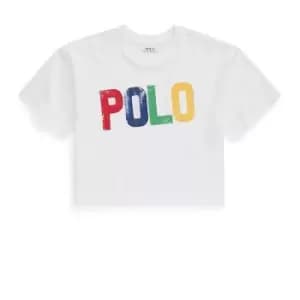 Polo Ralph Lauren Block Colour Crop Top - White