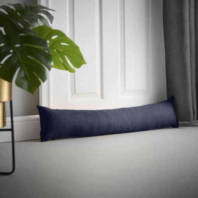 Essential Living Velvet Chenille Draught Excluder 90cm x 15cm x 15cm Navy ZWAYDENVY