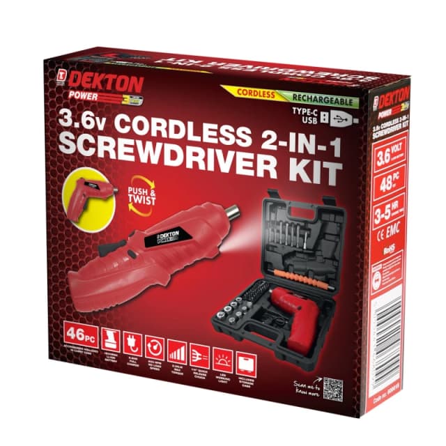 Dekton 48pcs Screwdriver Kit Red unisex One Size