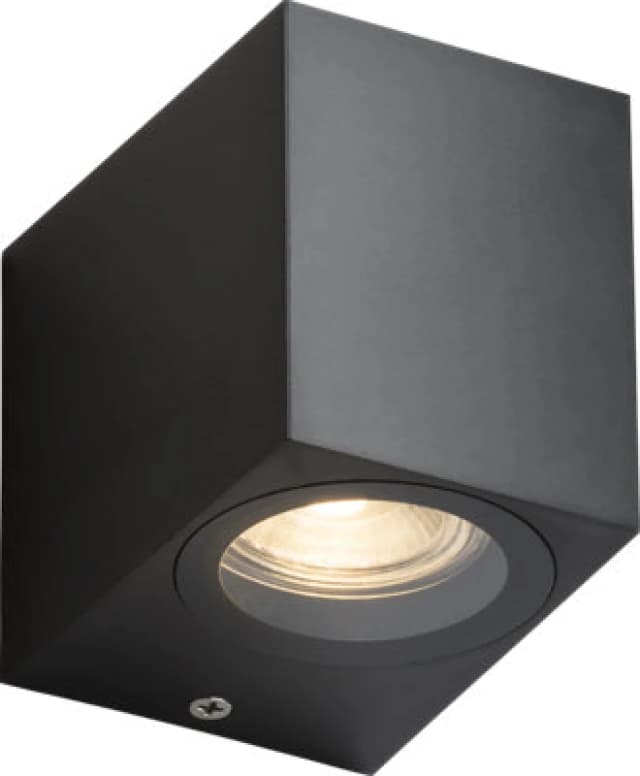 Netlighting Knightsbridge ALANA 230V IP65 GU10 Polycarbonate Single Wall light Black ALS1BK Black