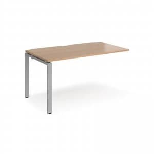 Adapt II Add On Unit Single 1400mm x 800mm - Silver Frame Beech top