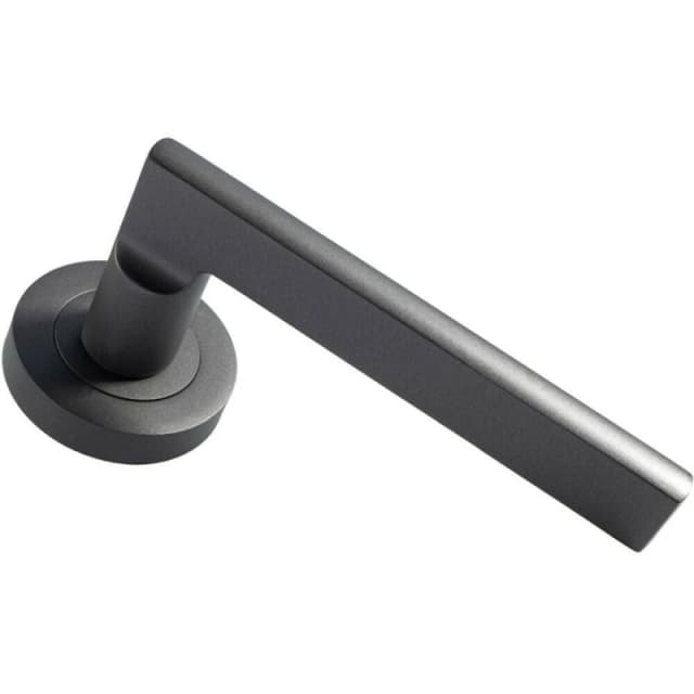 Loops PAIR Straight Plinth Mounted Handle on Round Rose Concealed Fix Matt Bronze Multi