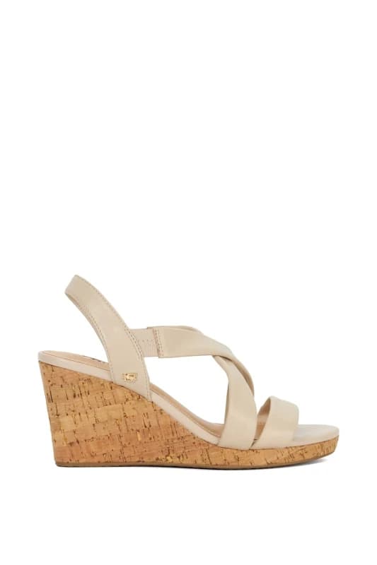 Dune London 'Kamies' Leather Wedges Ecru