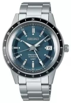 Seiko SSK009J1 Presage 'Petrol Blue' Style 60s Road Trip GMT Watch