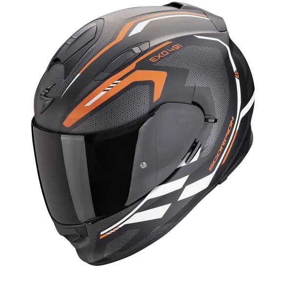 Scorpion EXO-491 Kripta Matt Black-Orange-White Full Face Helmet Size XS